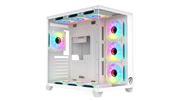 PC Power ICEBERG V3 White With 650W PSU AND 10 FANS Gaming Casing