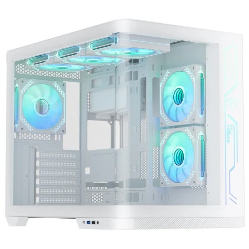 PC Power Iceland Edge WH Casing With 6 FANS and 850W 80+ GOLD PSU