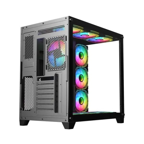 PC Power ICEBERG V2 Black With 650W PSU AND 10 FANS Gaming Case